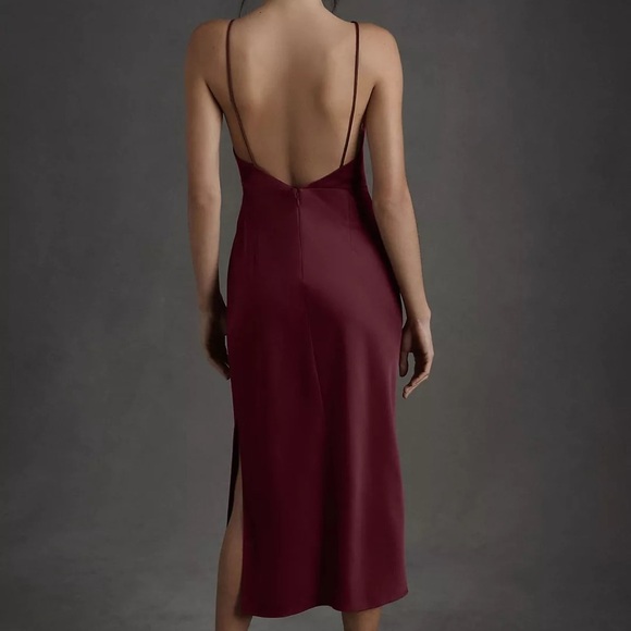 NWT BHLDN SATIN CHARMEUSE backless MIDI DRESS Dark Berry ⭐️ - Picture 2 of 10